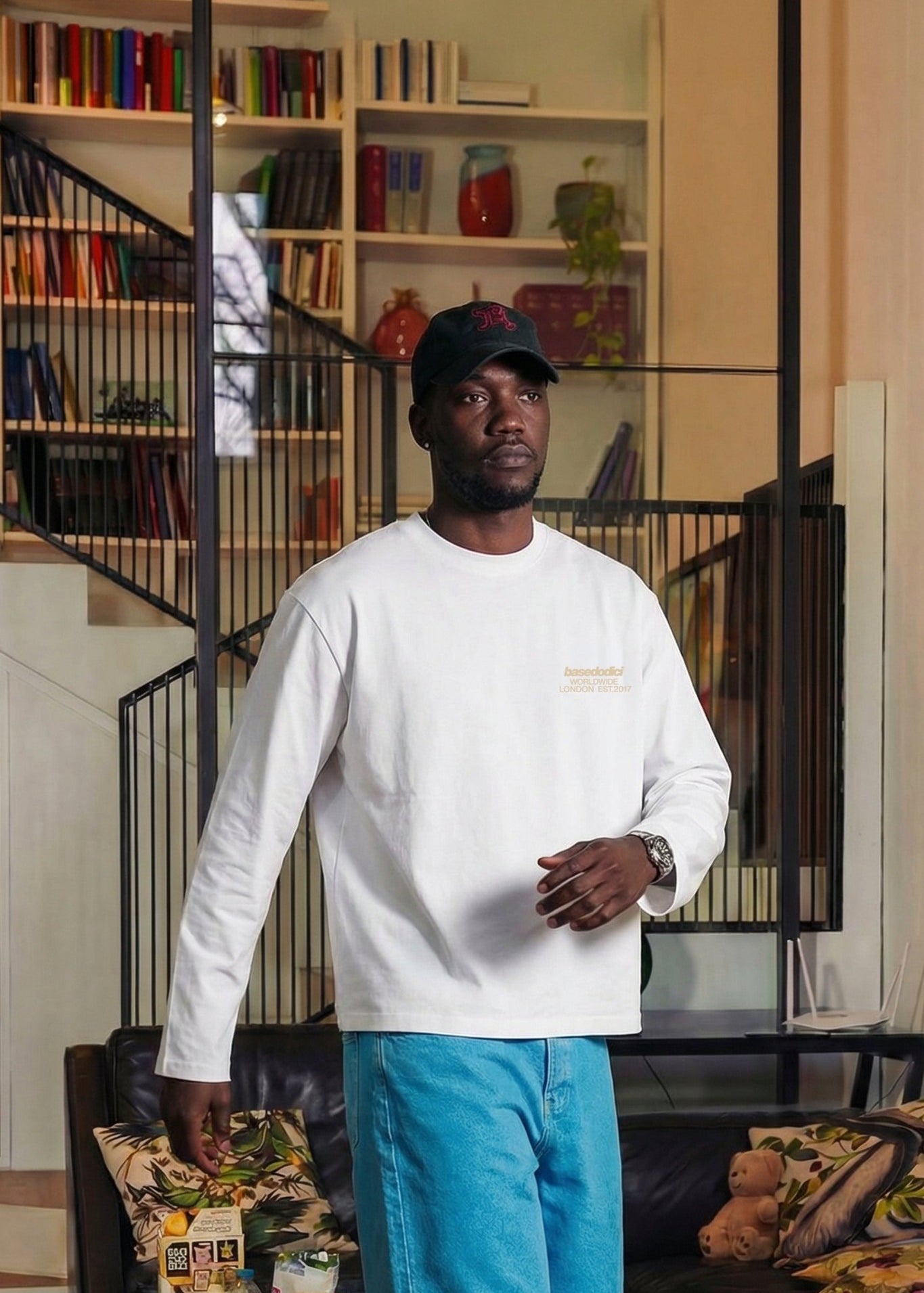 Longsleeve "RUDEBOY LDN" BURBY White - BASEDODICI®