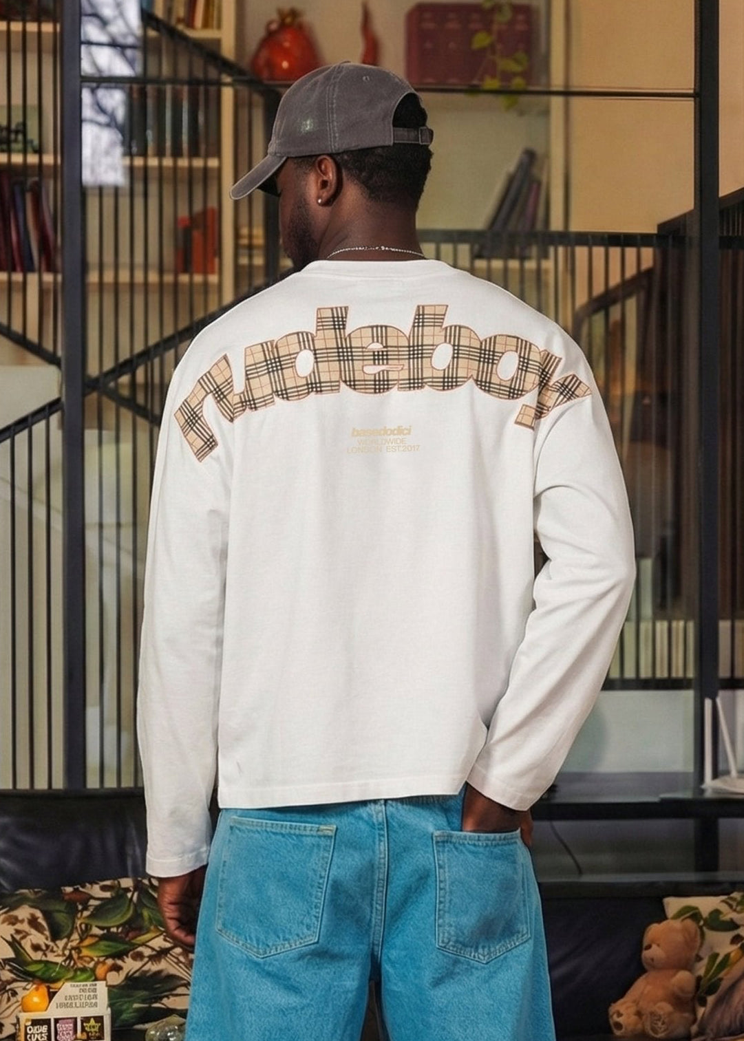 Longsleeve "RUDEBOY LDN" BURBY White - BASEDODICI®