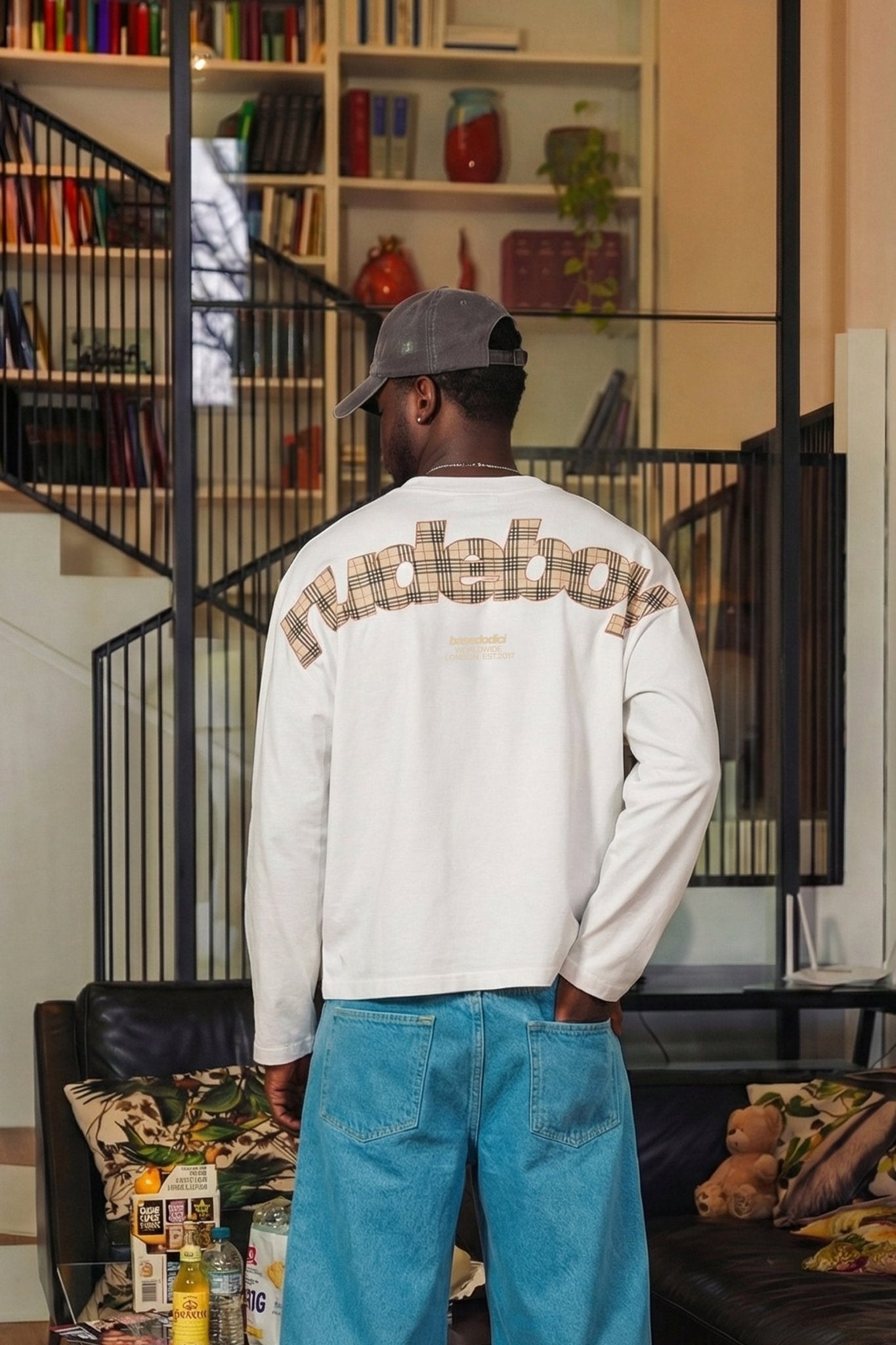 Longsleeve "RUDEBOY LDN" BURBY White - BASEDODICI®