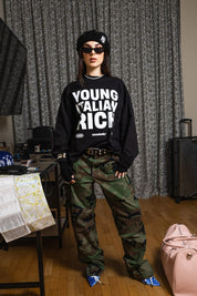 Longsleeve "WORLD TOUR" Italian Rich Black - BASEDODICI®
