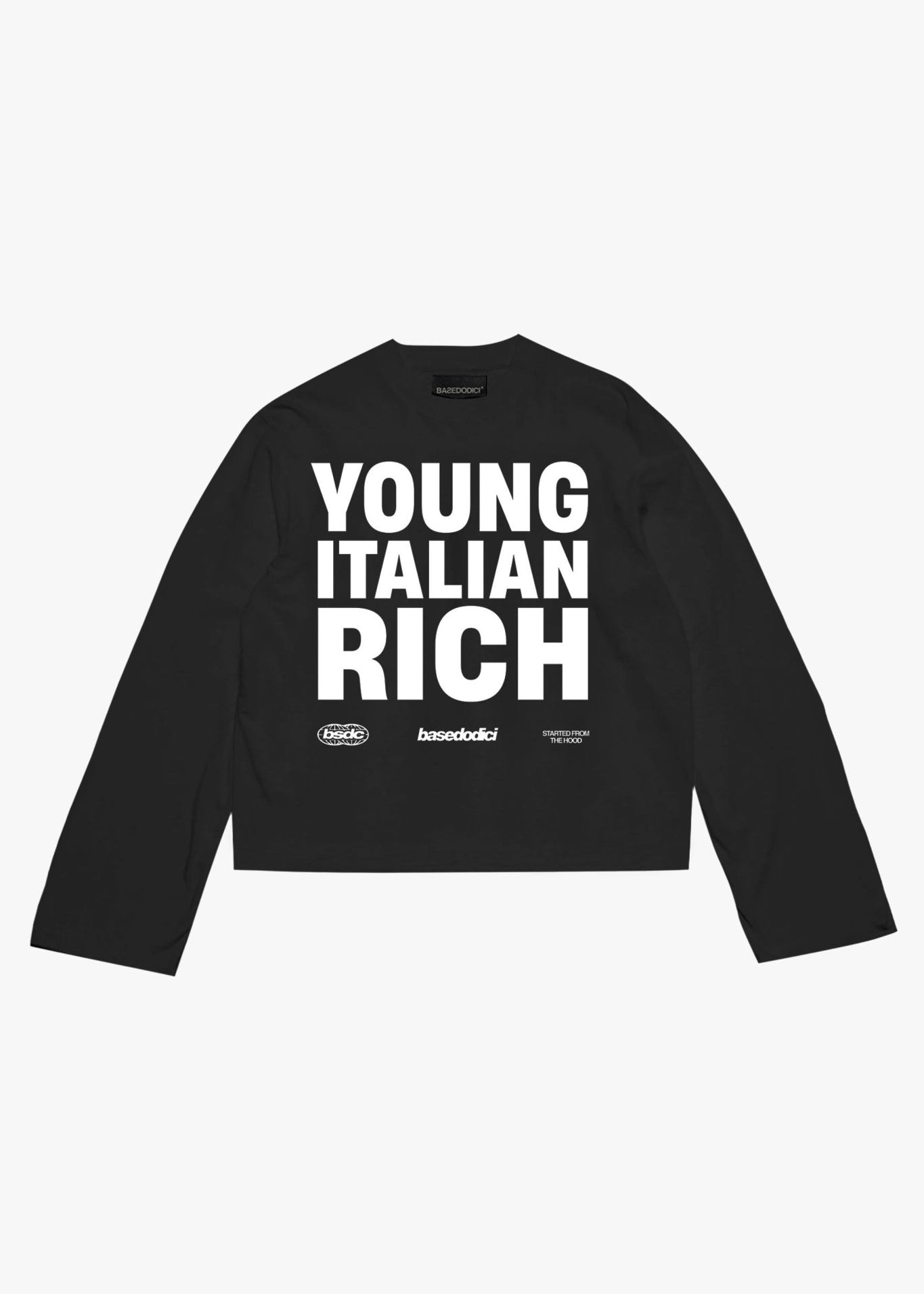 Longsleeve "WORLD TOUR" Italian Rich Black - BASEDODICI®