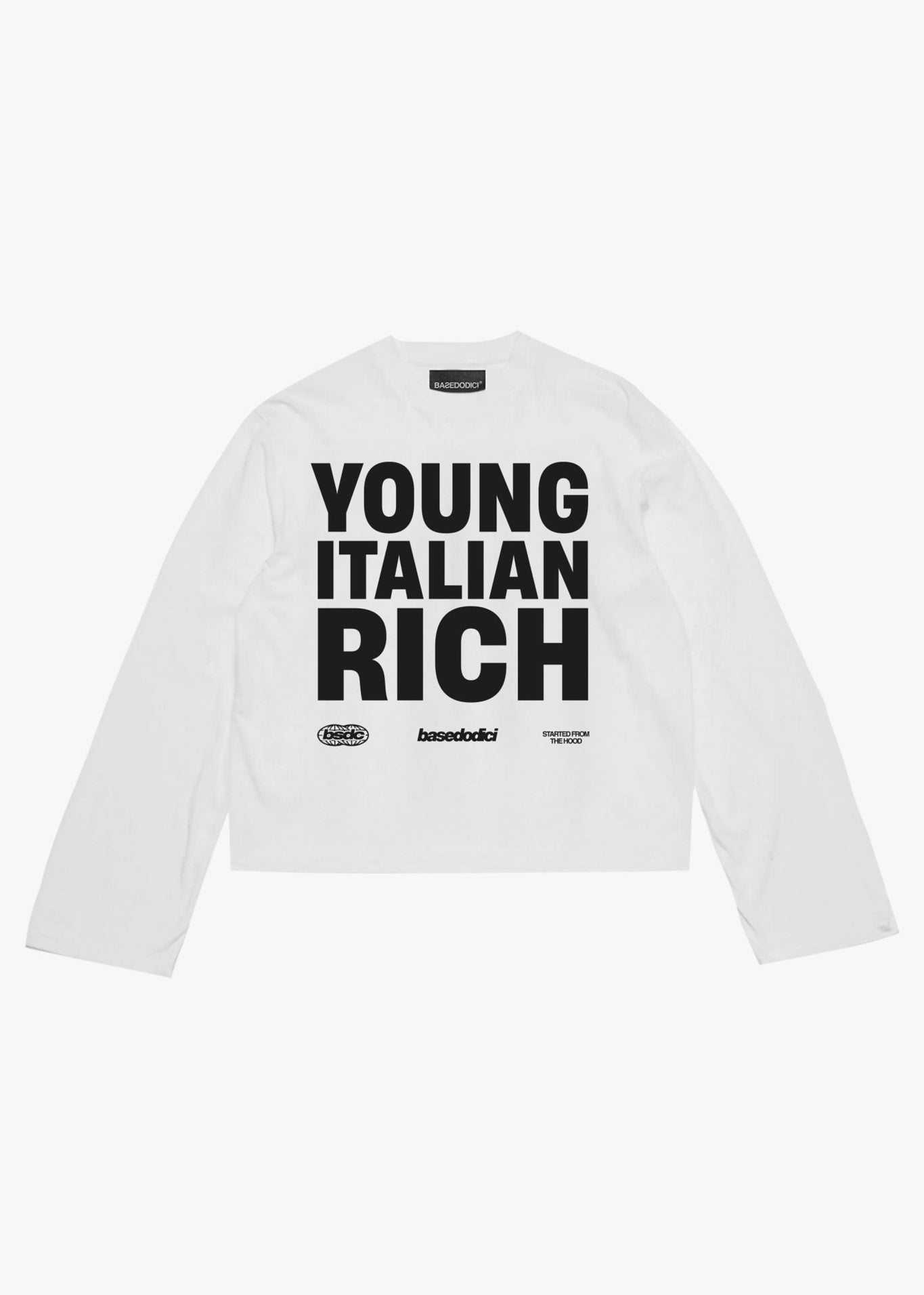 Longsleeve "WORLD TOUR" Italian Rich White - BASEDODICI®