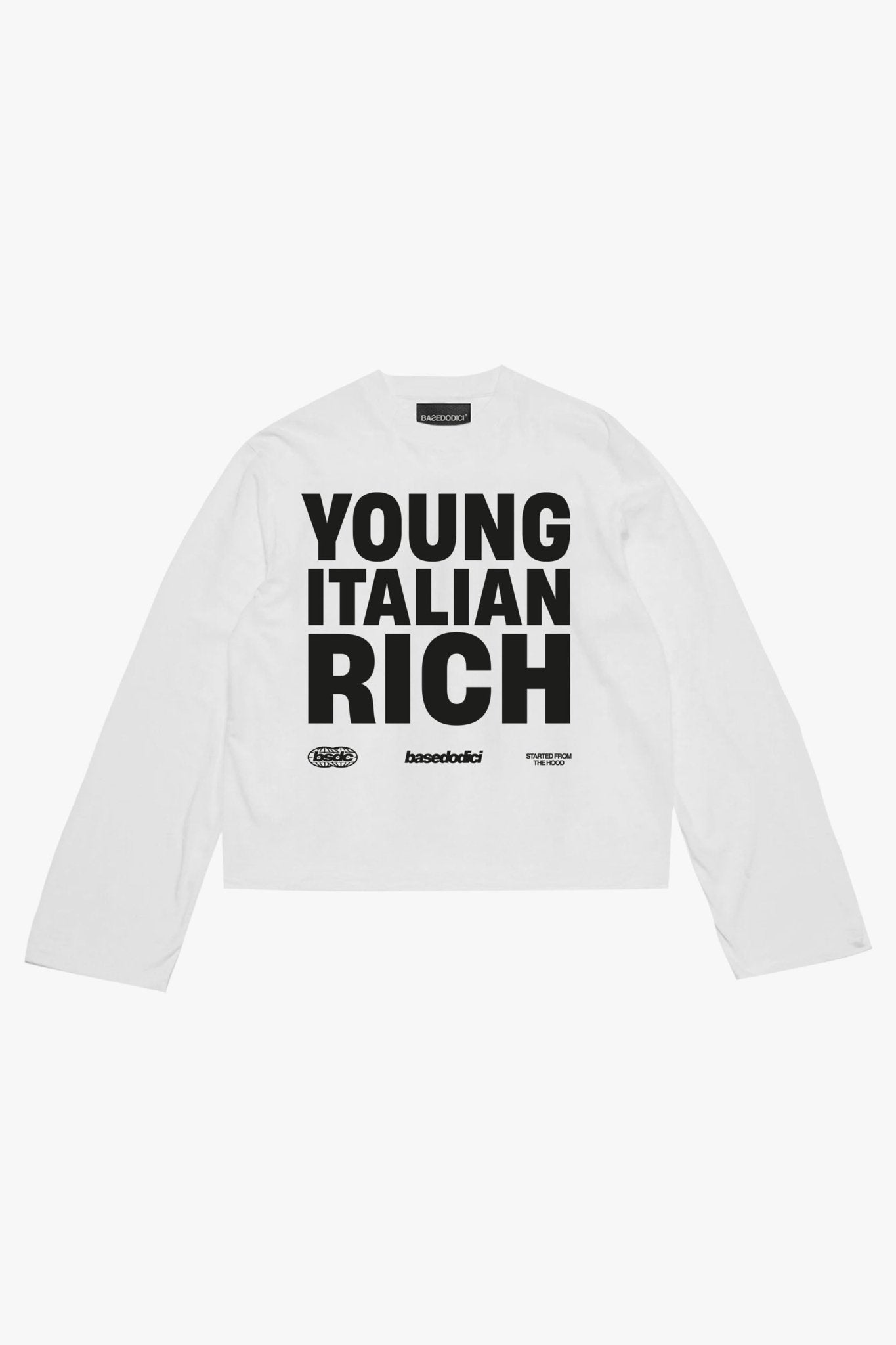 Longsleeve "WORLD TOUR" Italian Rich White - BASEDODICI®