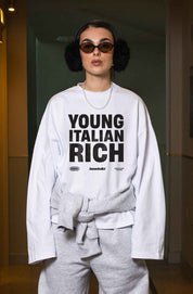 Longsleeve "WORLD TOUR" Italian Rich White - BASEDODICI®