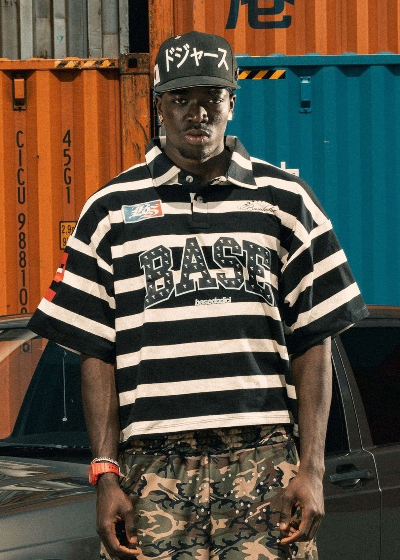 Look "LAST DELIVERY" BASE Stripe Cargo Military - BASEDODICI®