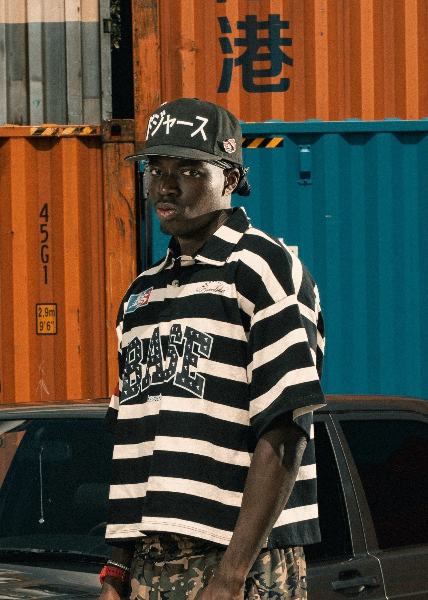 Look "LAST DELIVERY" BASE Stripe Cargo Military - BASEDODICI®