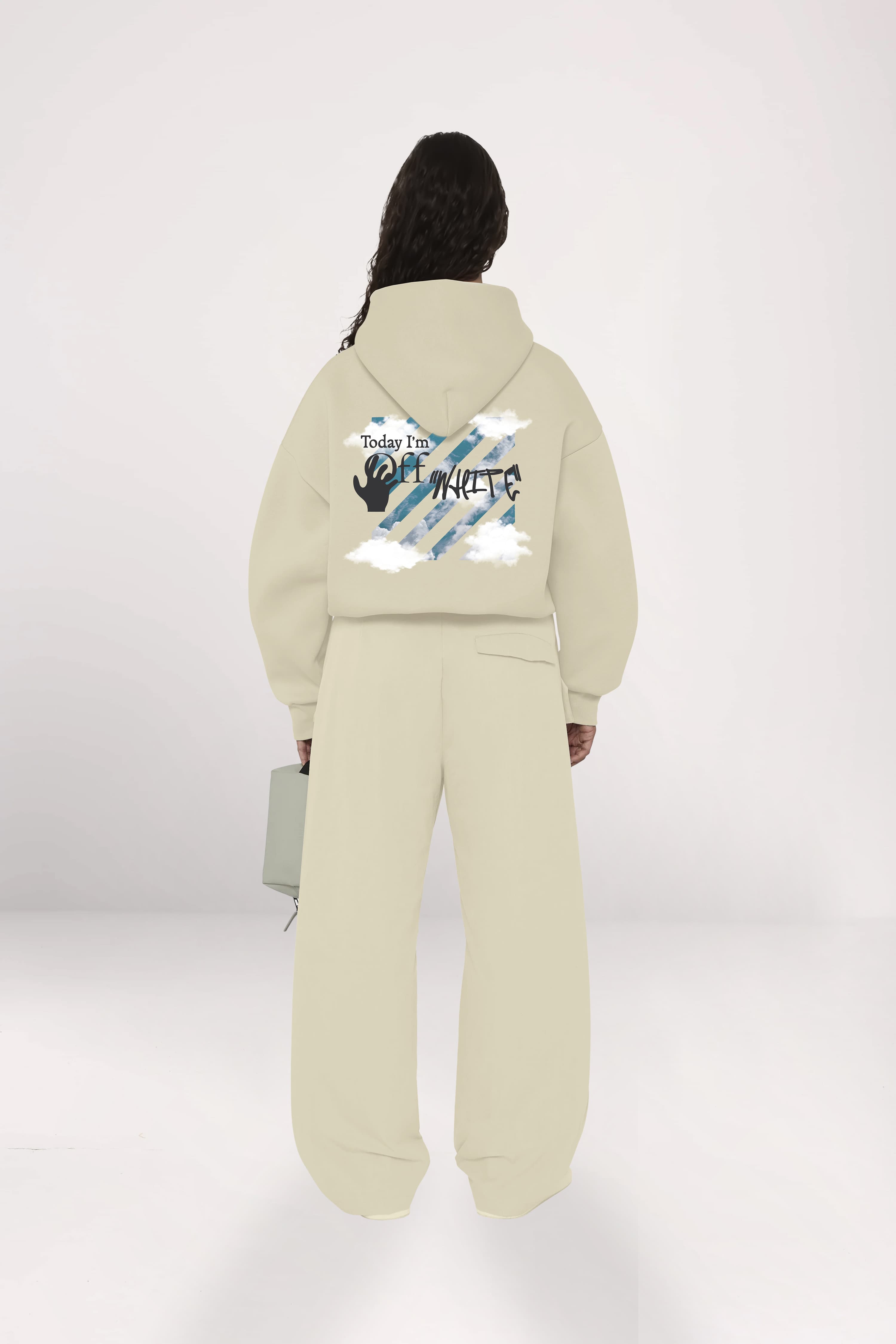 Hoodie "DLT-4.0" OFF Cream