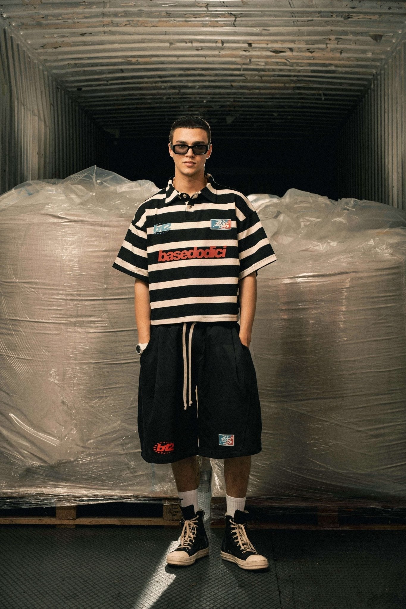 Polo "LAST DELIVERY" Team12 Stripe White/Black - BASEDODICI®
