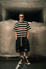Polo "LAST DELIVERY" Team12 Stripe White/Black - BASEDODICI®