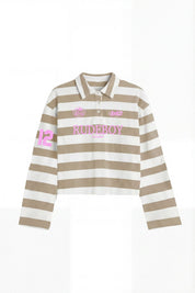 Polo Longsleeve "FOR DREAMERS" Rudeboy Stripe Beige - BASEDODICI®