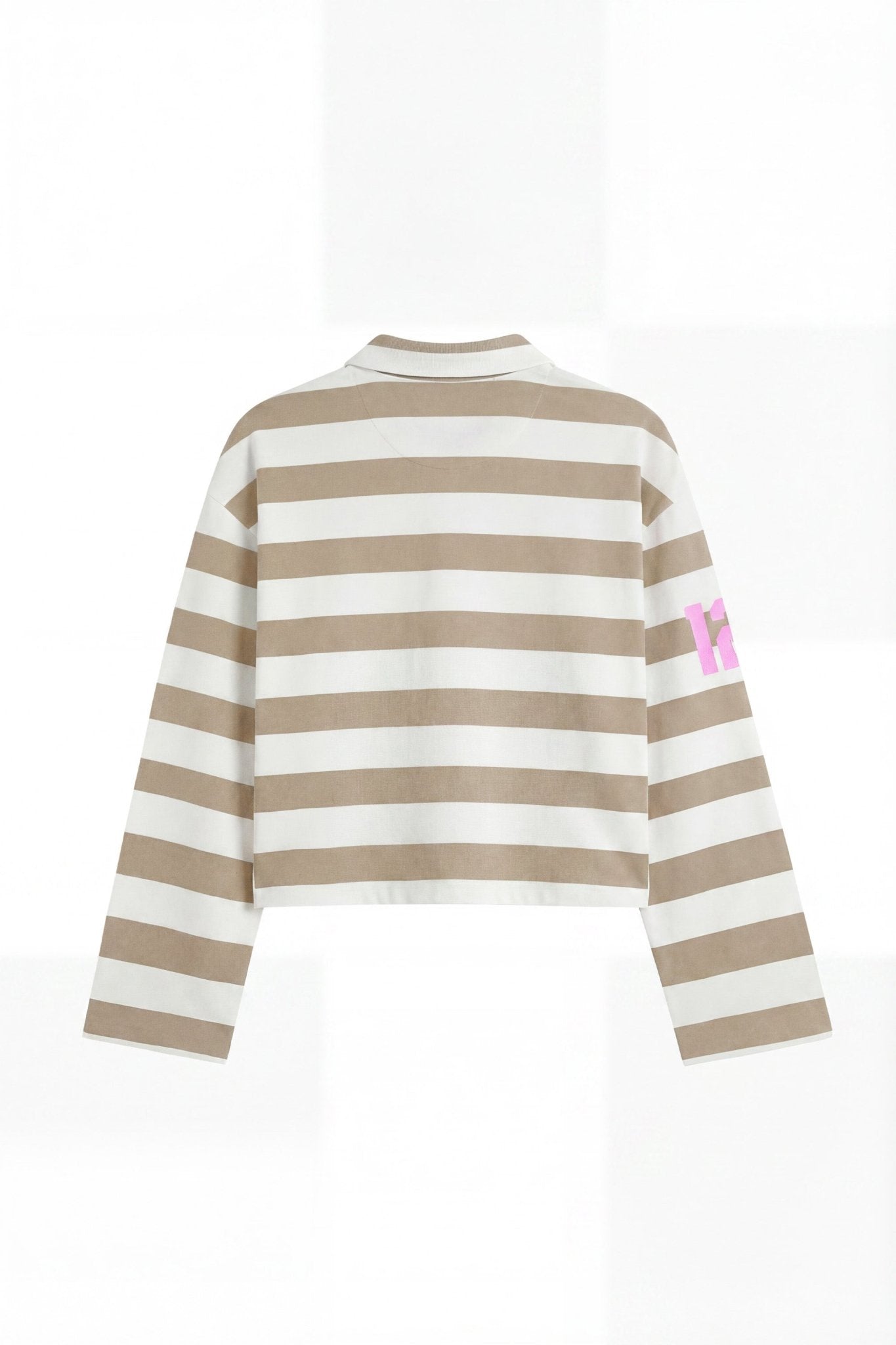 Polo Longsleeve "FOR DREAMERS" Rudeboy Stripe Beige - BASEDODICI®