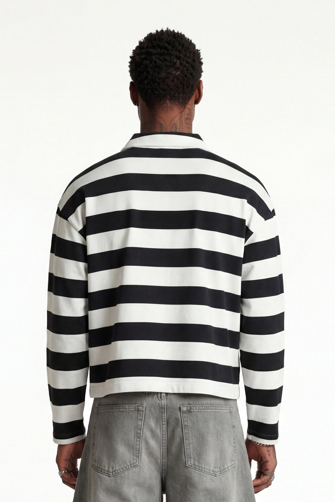 Polo Longsleeve "FOR DREAMERS" Rudeboy Stripe Black - BASEDODICI®