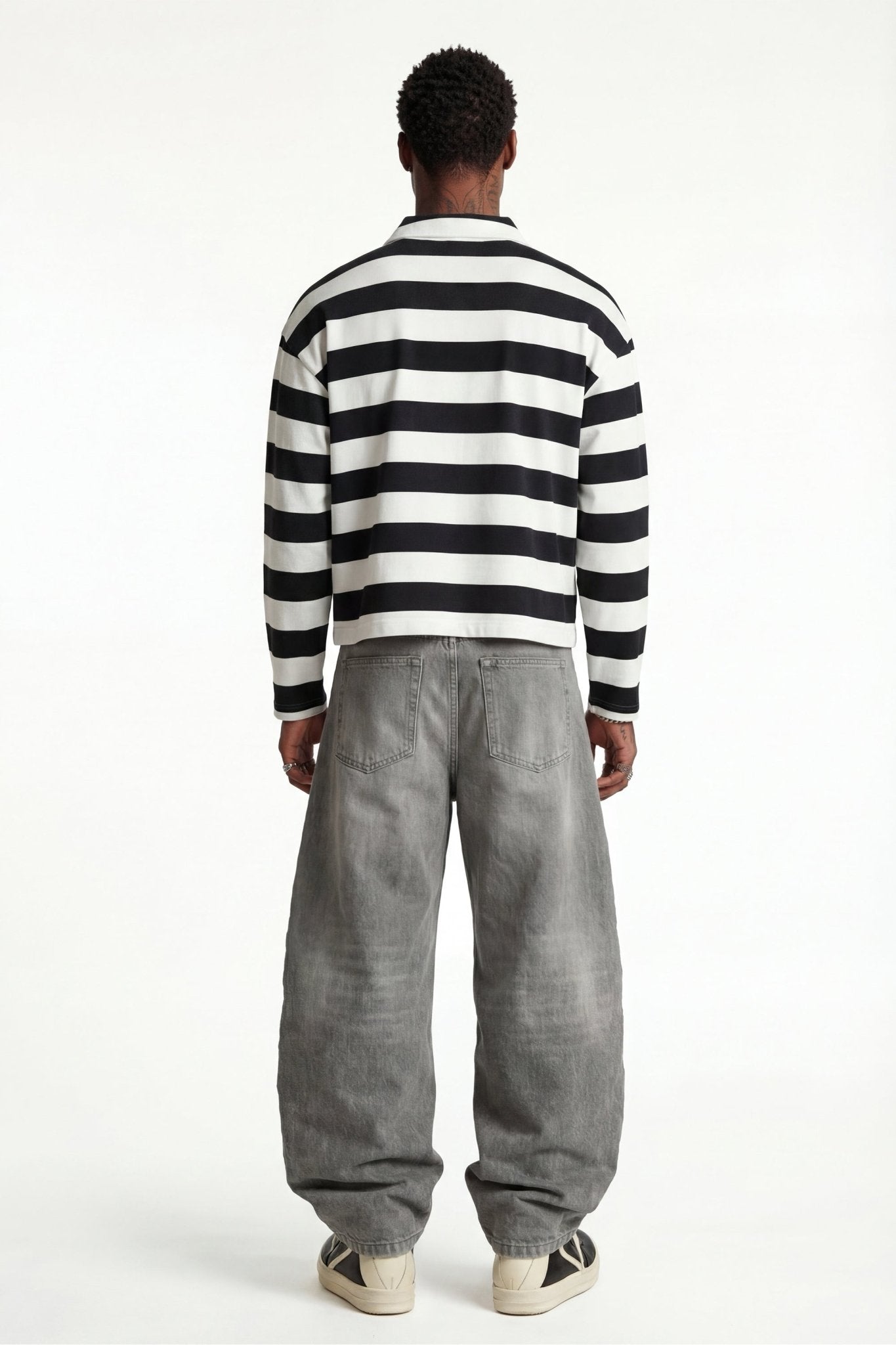 Polo Longsleeve "FOR DREAMERS" Rudeboy Stripe Black - BASEDODICI®