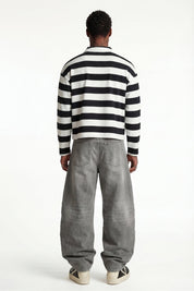 Polo Longsleeve "FOR DREAMERS" Rudeboy Stripe Black - BASEDODICI®
