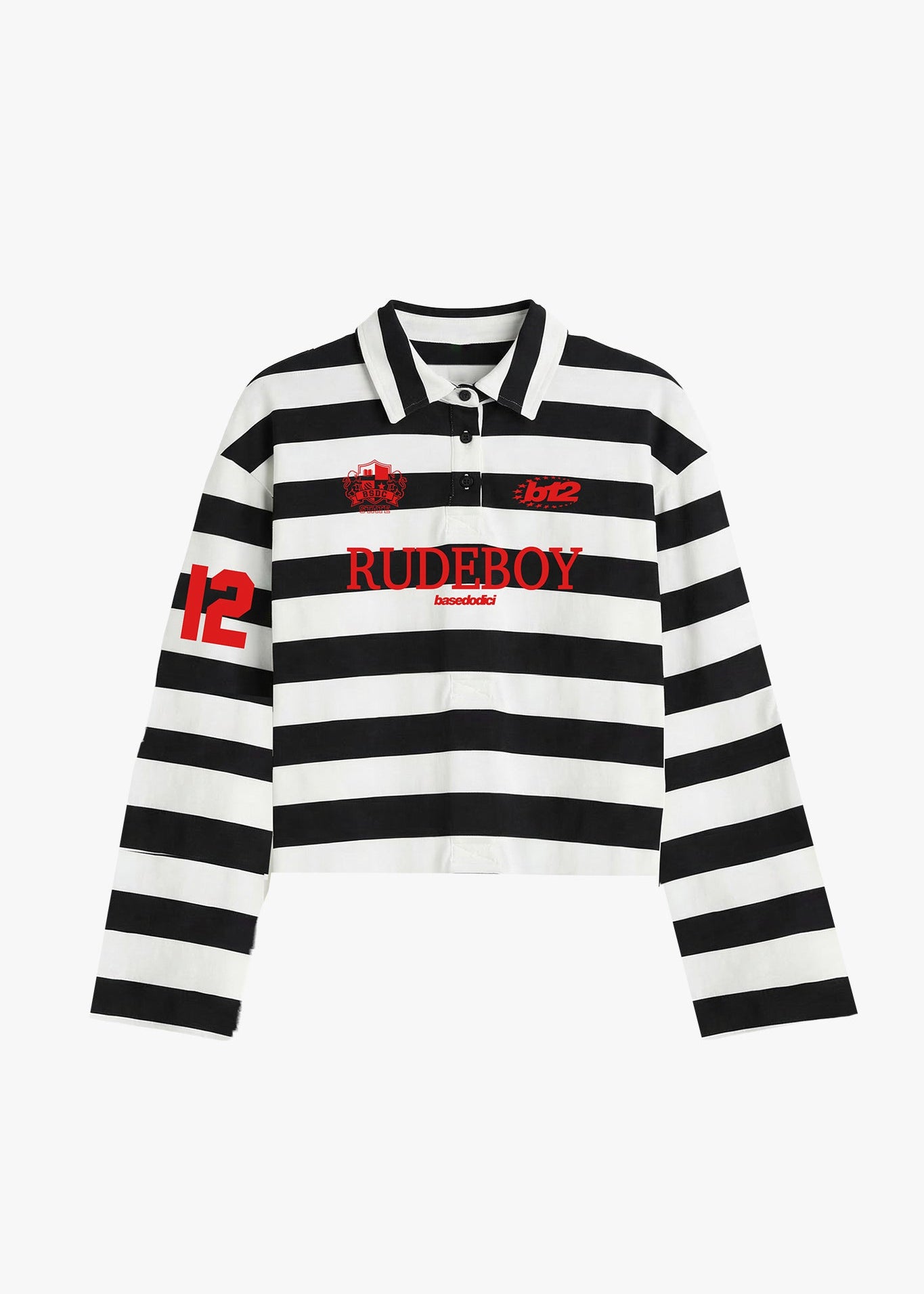 Polo Longsleeve "FOR DREAMERS" Rudeboy Stripe Black - BASEDODICI®