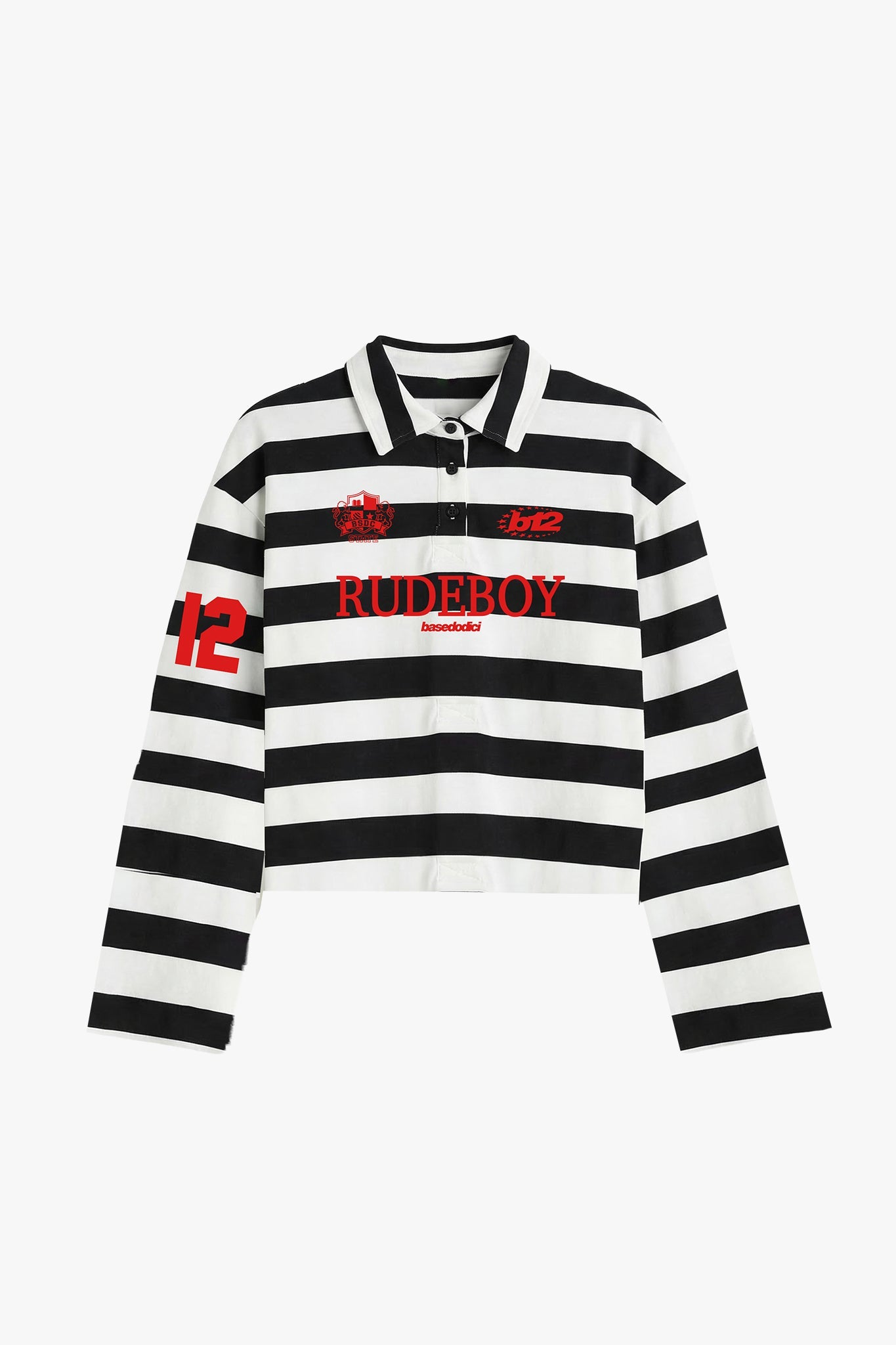 Polo Longsleeve "FOR DREAMERS" Rudeboy Stripe Black - BASEDODICI®