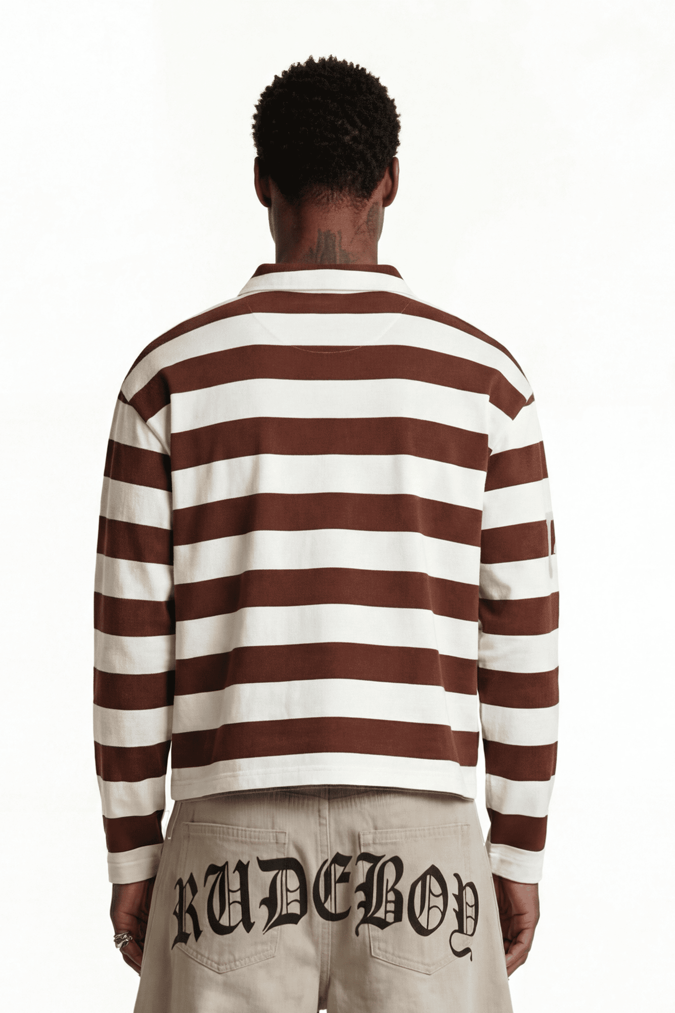 Polo Longsleeve "FOR DREAMERS" Rudeboy Stripe Brown - BASEDODICI®