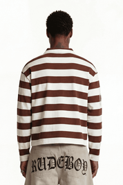 Polo Longsleeve "FOR DREAMERS" Rudeboy Stripe Brown - BASEDODICI®