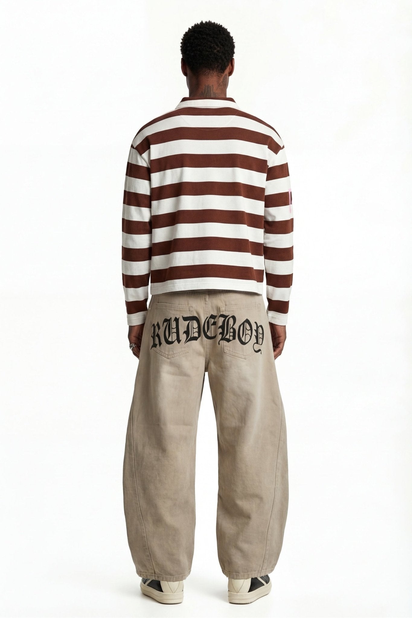 Polo Longsleeve "FOR DREAMERS" Rudeboy Stripe Brown - BASEDODICI®