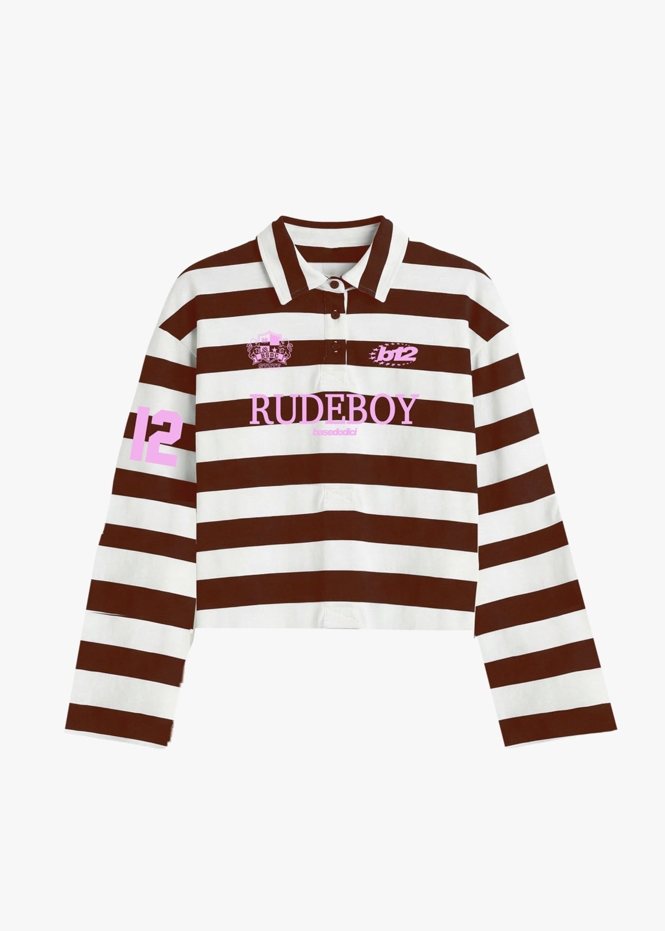 Polo Longsleeve "FOR DREAMERS" Rudeboy Stripe Brown - BASEDODICI®