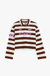 Polo Longsleeve "FOR DREAMERS" Rudeboy Stripe Brown - BASEDODICI®