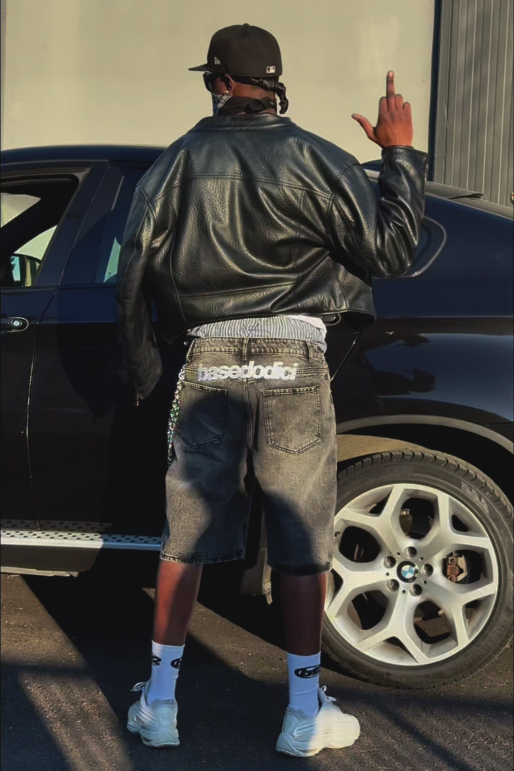 Jorts “CRUEL SEASON” Back Logo Black