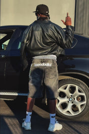 Jorts “CRUEL SEASON” Back Logo Black