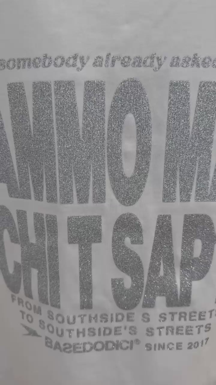 Dress Tee “AMMO” Glitter White