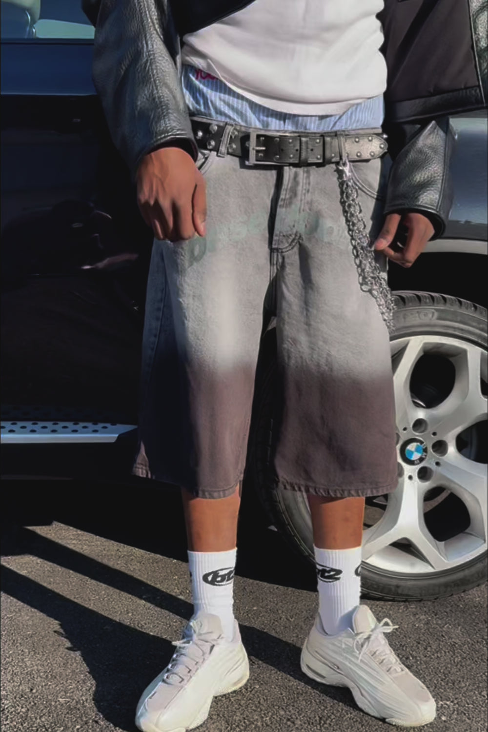 Jorts “CRUEL SEASON” Front Logo Faded Stone Washed