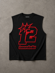 Tank 4PLAYERS FrontLogo 12 Black/RedPuffy fronte