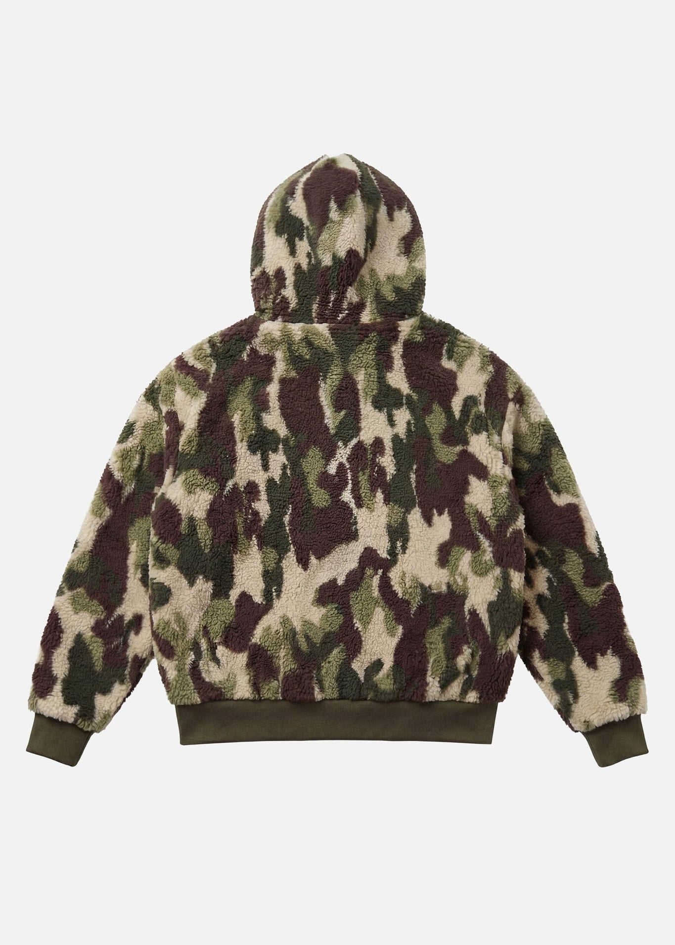 Sherpa Zip Jacket "DETROIT" Camo Green - BASEDODICI®