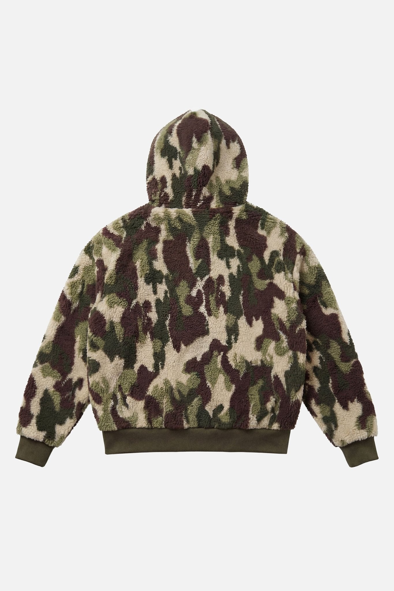 Sherpa Zip Jacket "DETROIT" Camo Green - BASEDODICI®