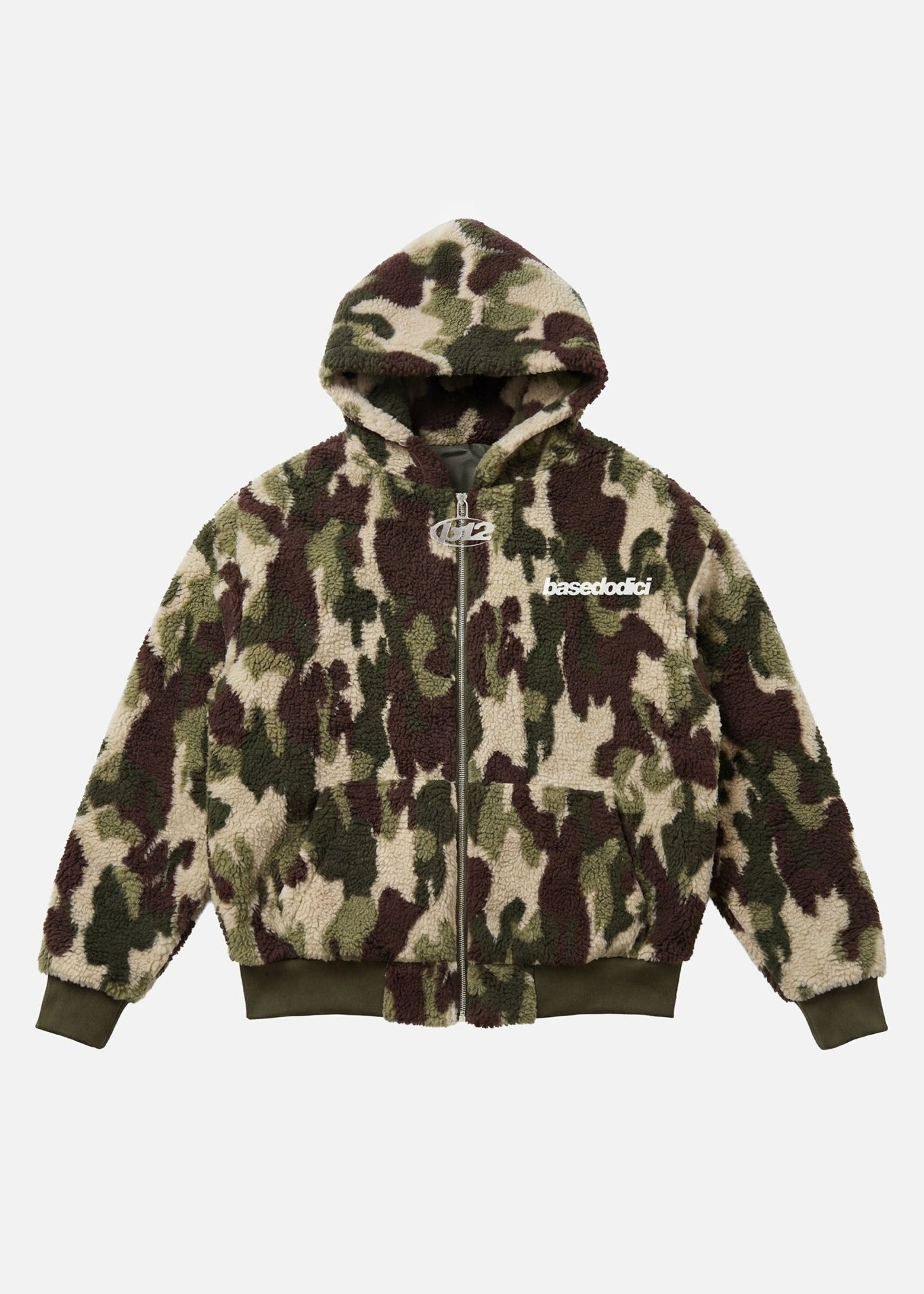 Sherpa Zip Jacket "DETROIT" Camo Green - BASEDODICI®