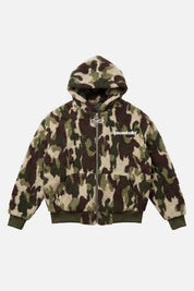 Sherpa Zip Jacket "DETROIT" Camo Green - BASEDODICI®