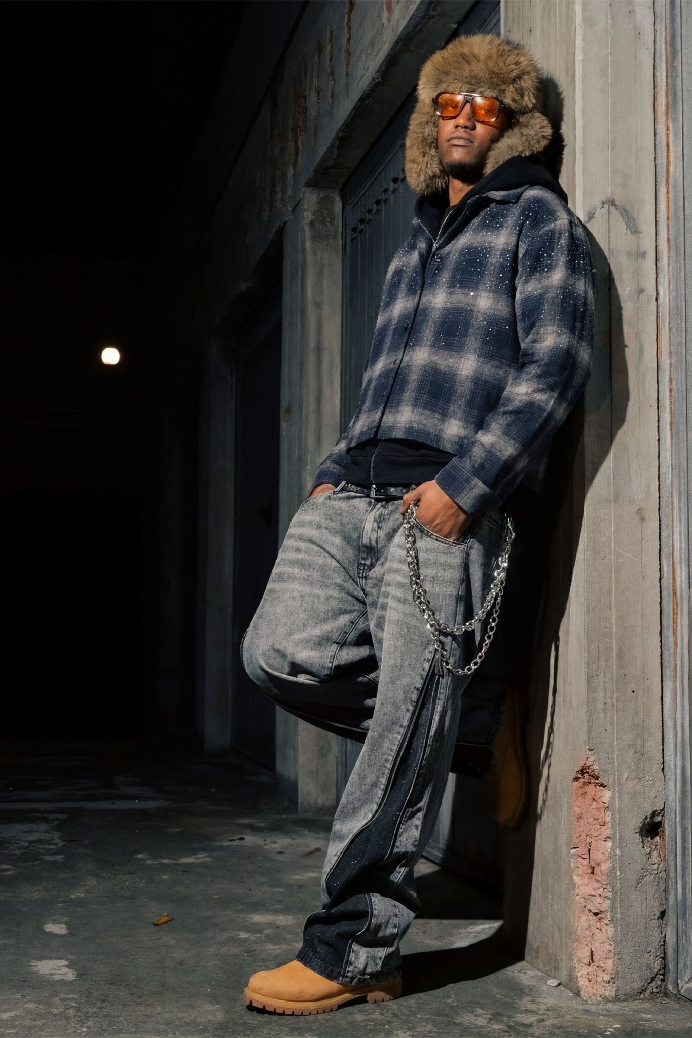 Side Zip Denim "RUDE DIAMOND" Rhinestones Stone Washed - BASEDODICI®