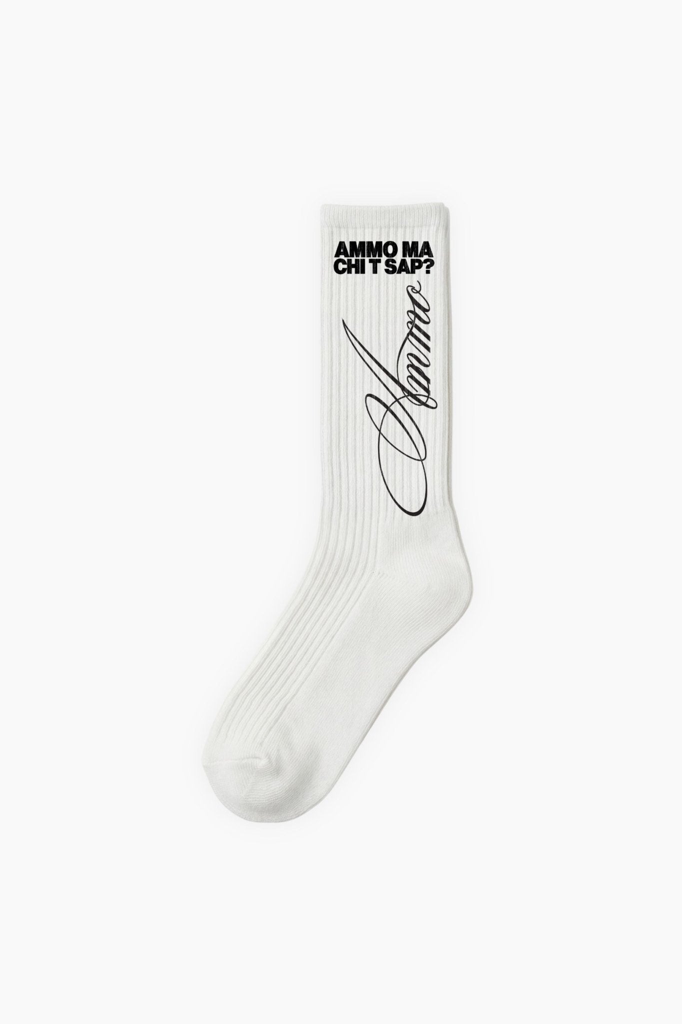 Socks "AMMO" CHI'T'SAP White/BlackBasicScript - BASEDODICI®