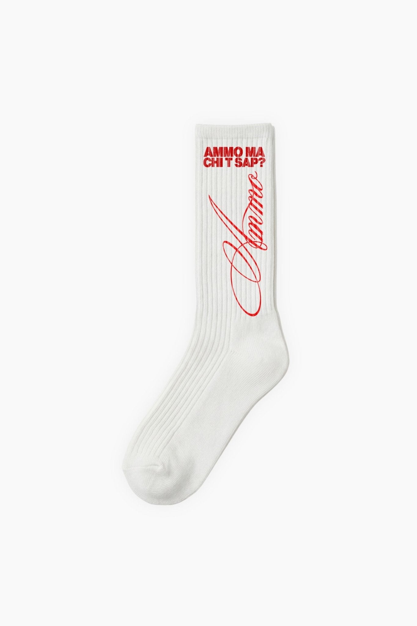 Socks "AMMO" CHI'T'SAP White/RedBasicScript - BASEDODICI®