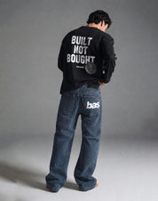 BAS logo Pants Stone Washed indossato