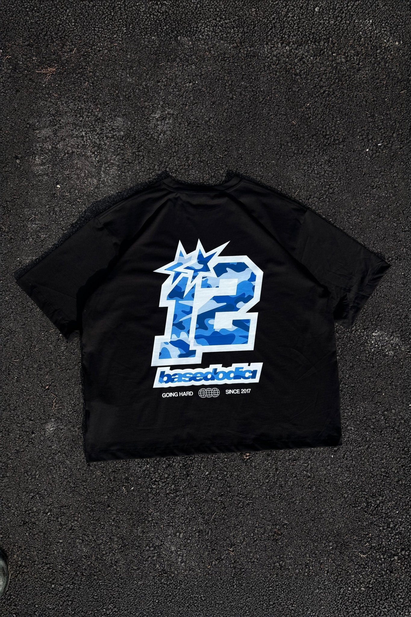 T-Shirt "4PLAYERS" Back 12 Black/CamoBlue - BASEDODICI®