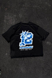 T-Shirt "4PLAYERS" Back 12 Black/CamoBlue - BASEDODICI®