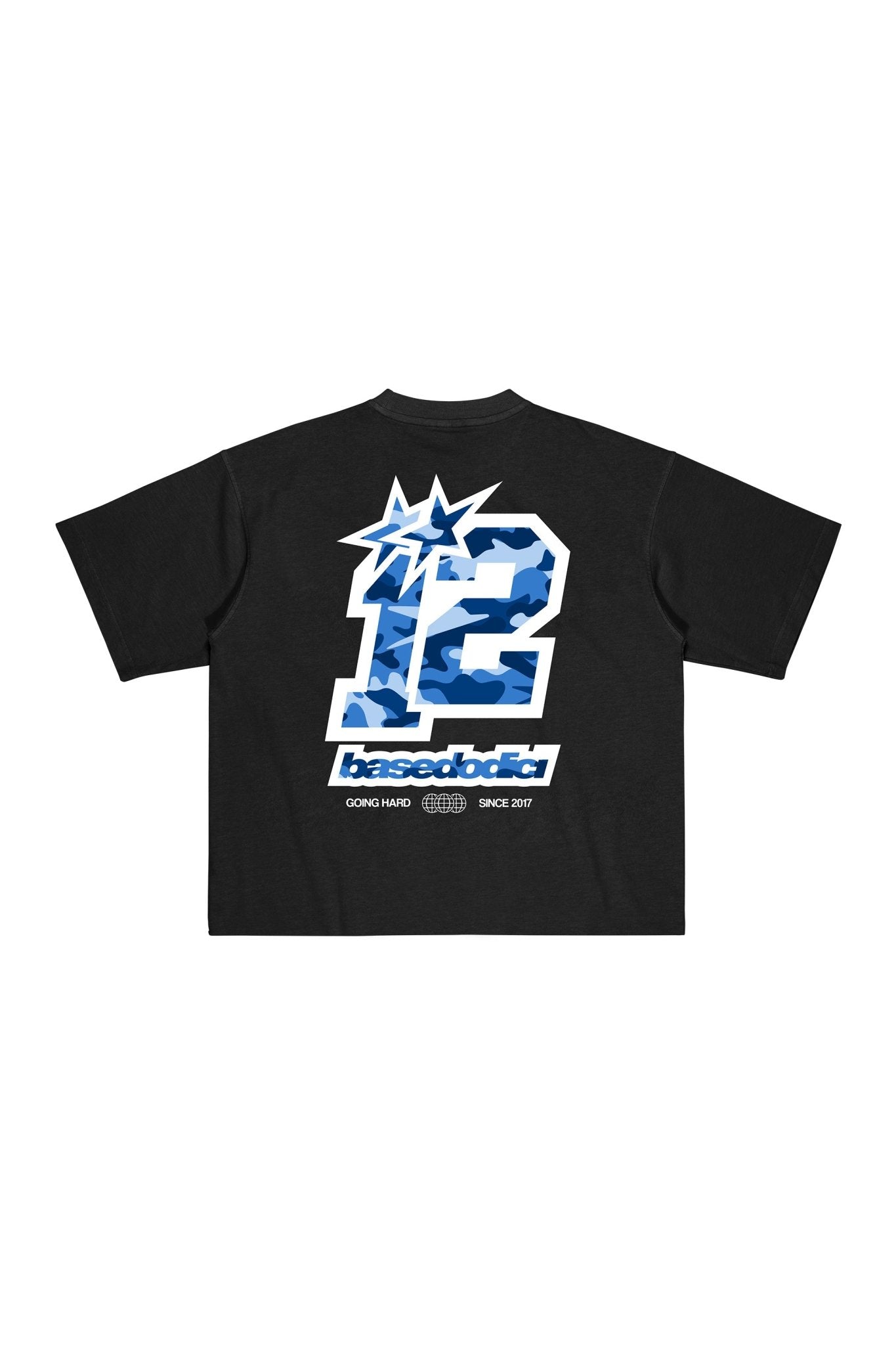 T-Shirt "4PLAYERS" Back 12 Black/CamoBlue - BASEDODICI®