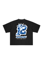 T-Shirt "4PLAYERS" Back 12 Black/CamoBlue - BASEDODICI®