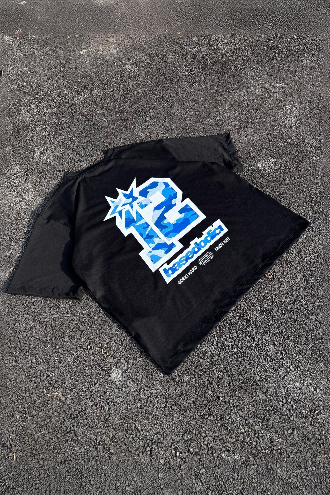 T-Shirt "4PLAYERS" Back 12 Black/CamoBlue - BASEDODICI®