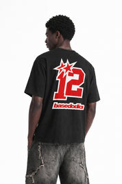 T-Shirt "4PLAYERS" Back 12 Black/Red - BASEDODICI®