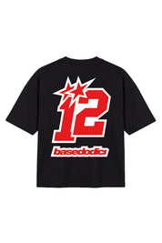 T-Shirt "4PLAYERS" Back 12 Black/Red - BASEDODICI®