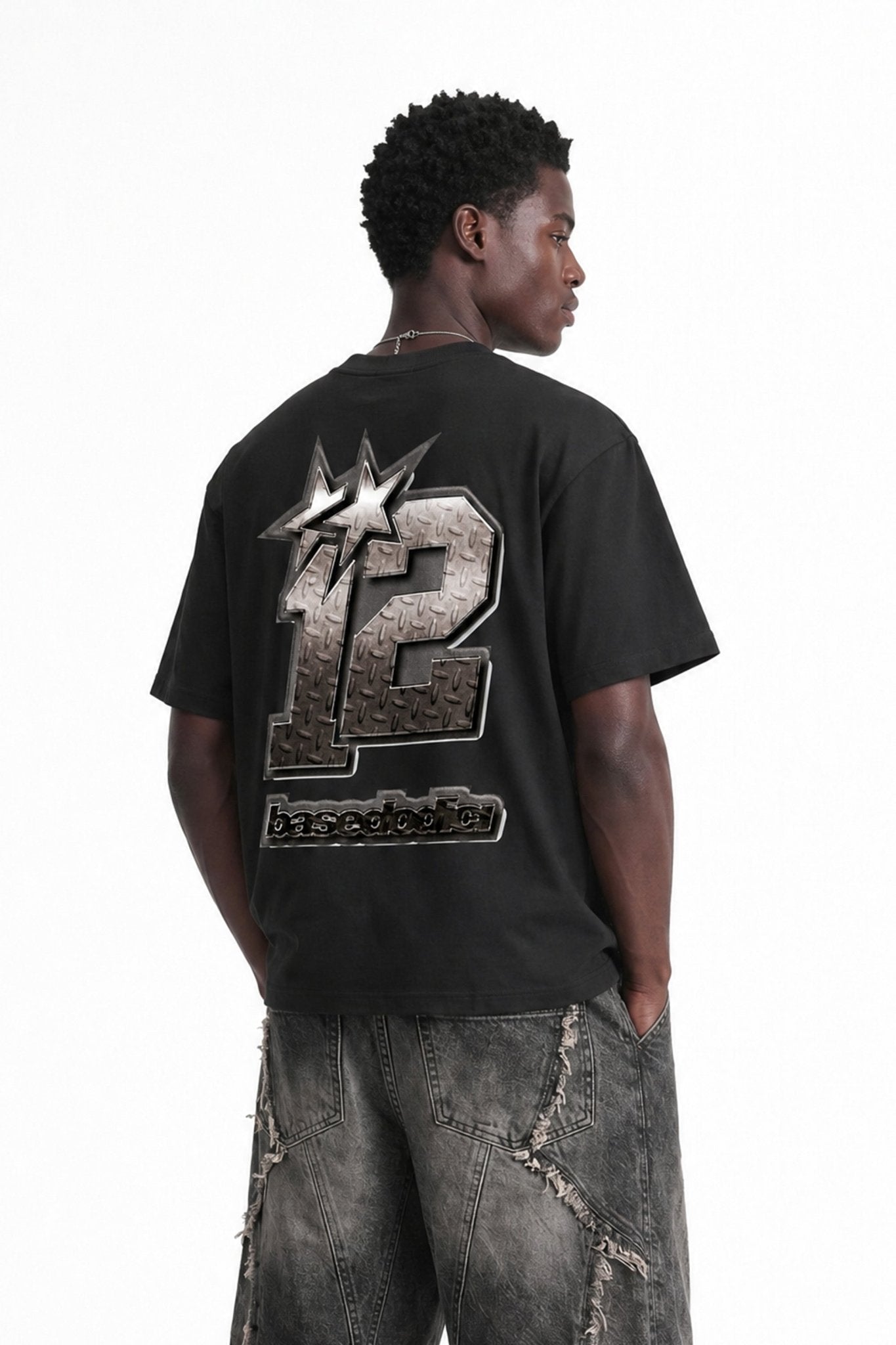 T-Shirt "4PLAYERS" Back 12 Black/Steel - BASEDODICI®