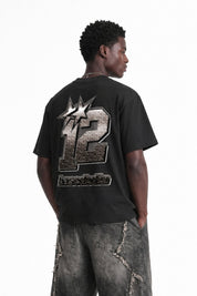 T-Shirt "4PLAYERS" Back 12 Black/Steel - BASEDODICI®