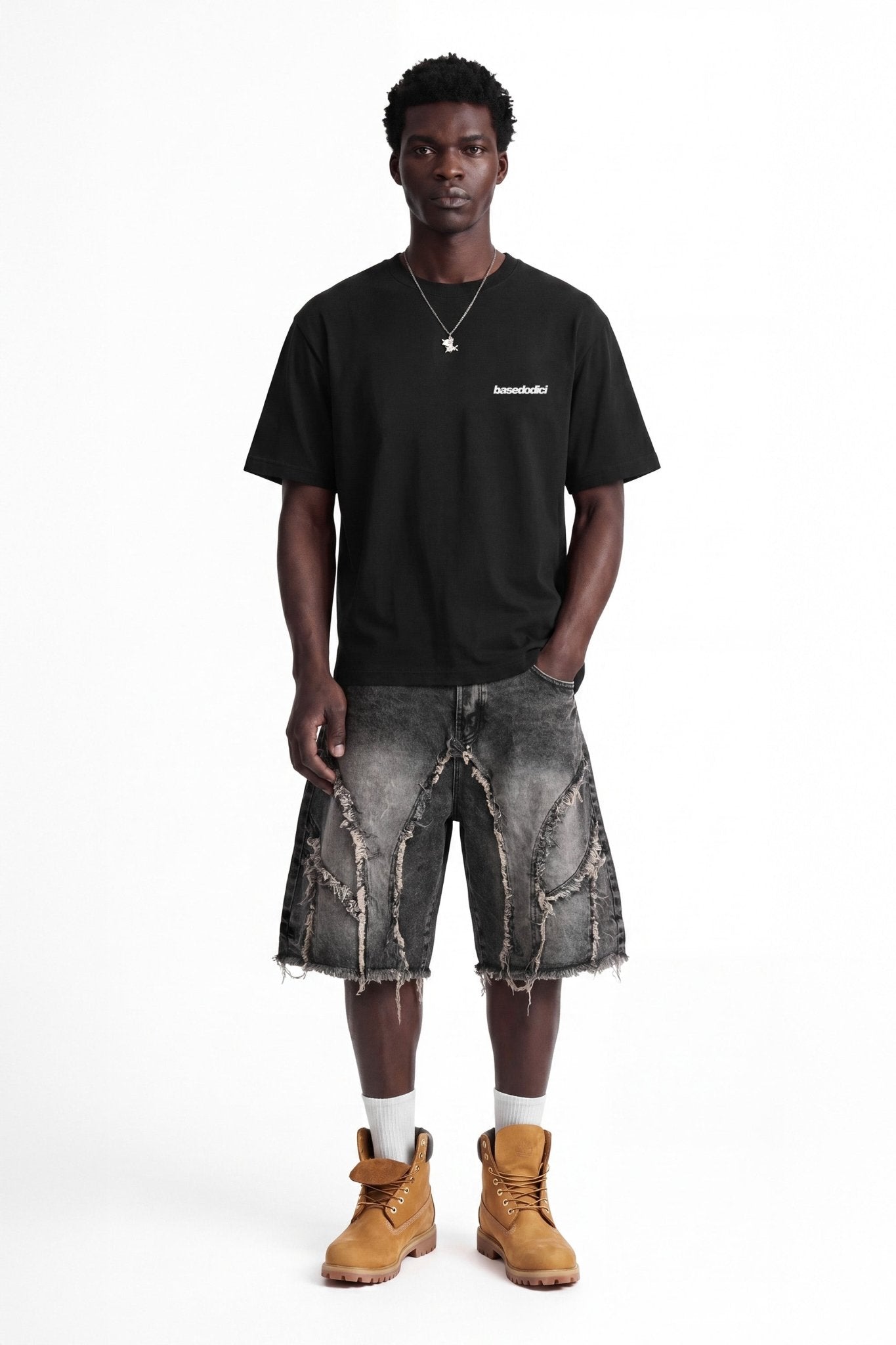 T-Shirt "4PLAYERS" Back 12 Black/Volcano - BASEDODICI®
