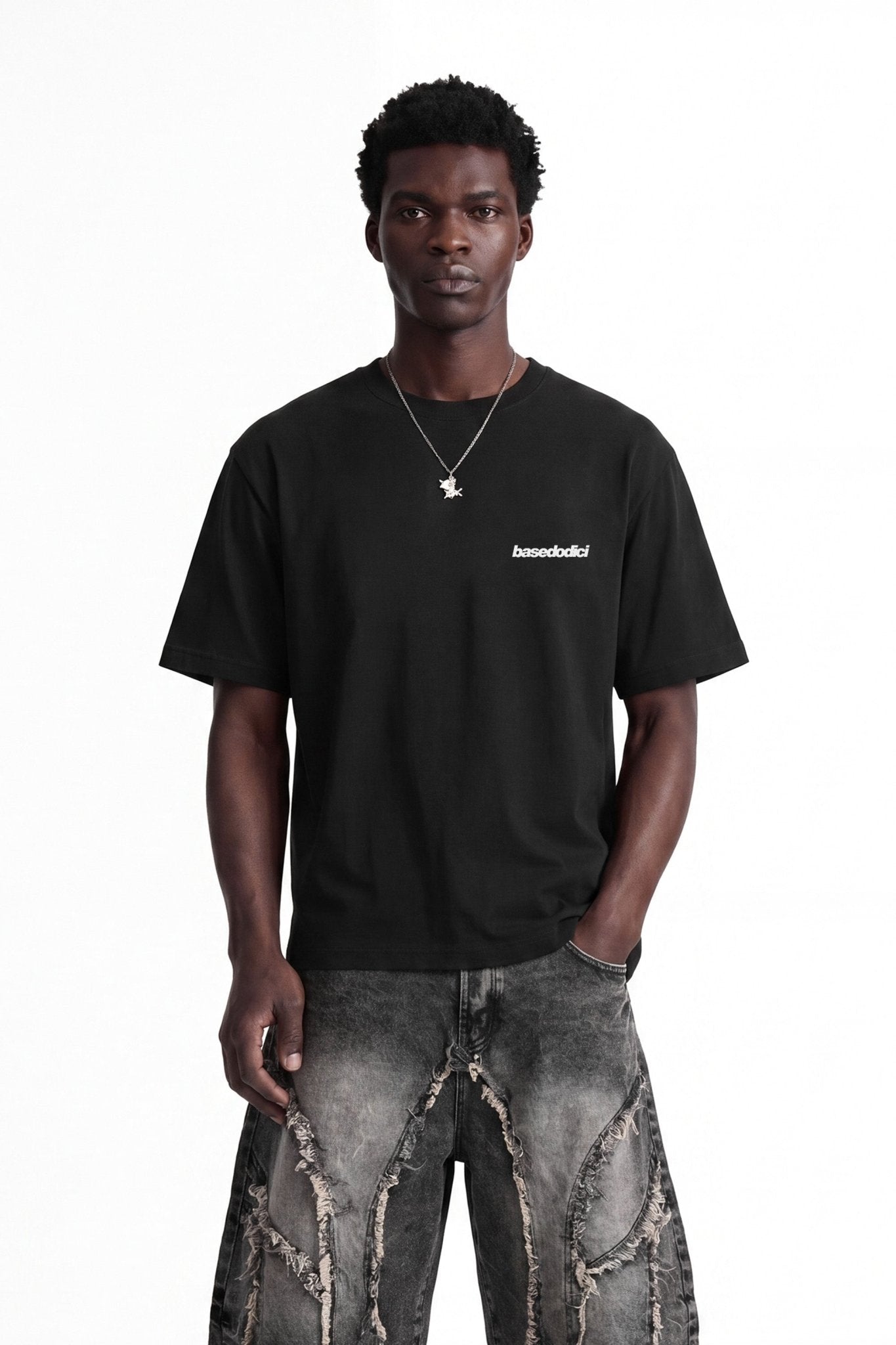 T-Shirt "4PLAYERS" Back 12 Black/Volcano - BASEDODICI®