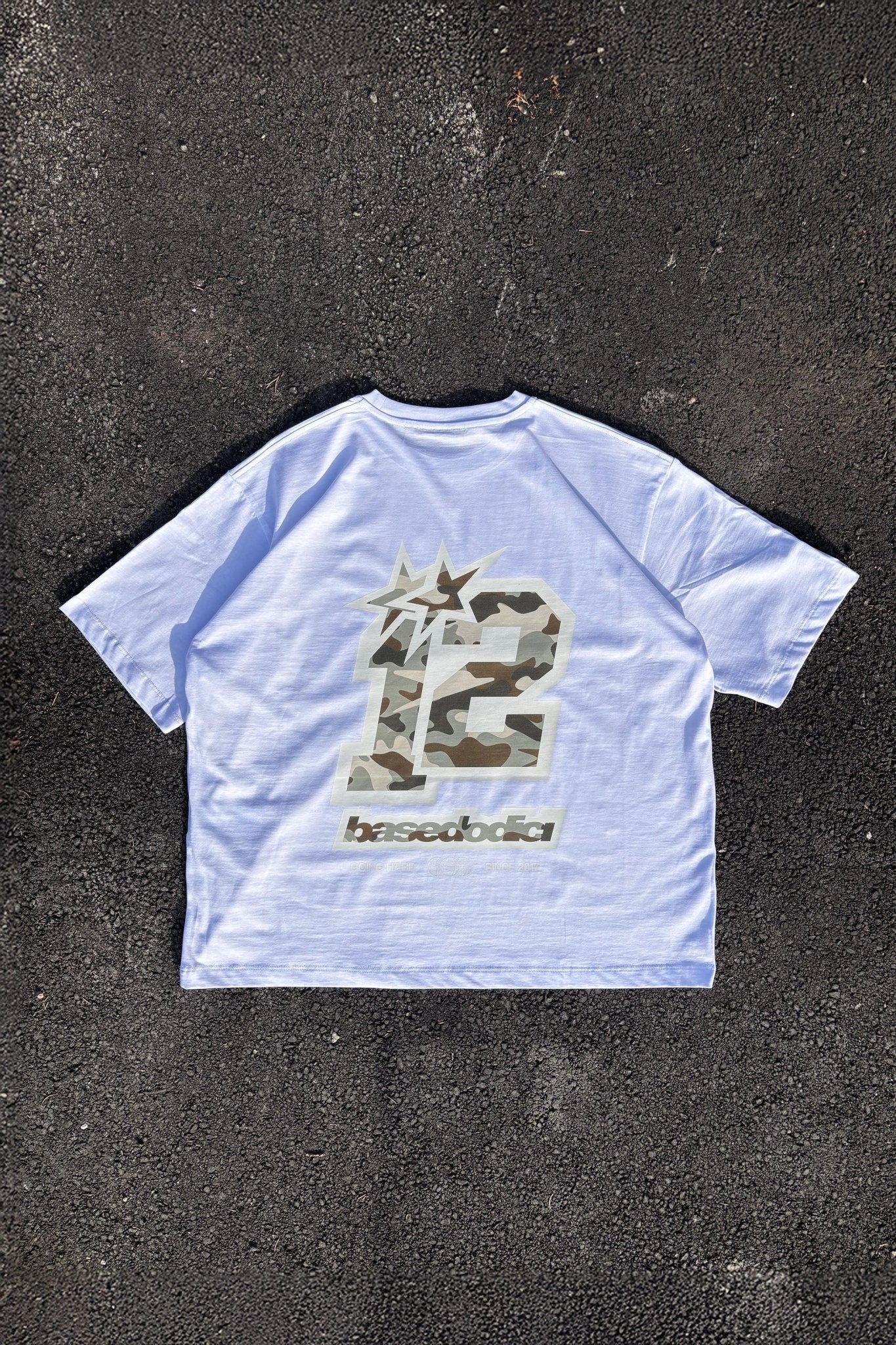 T-Shirt "4PLAYERS" Back 12 White/CamoGreen - BASEDODICI®